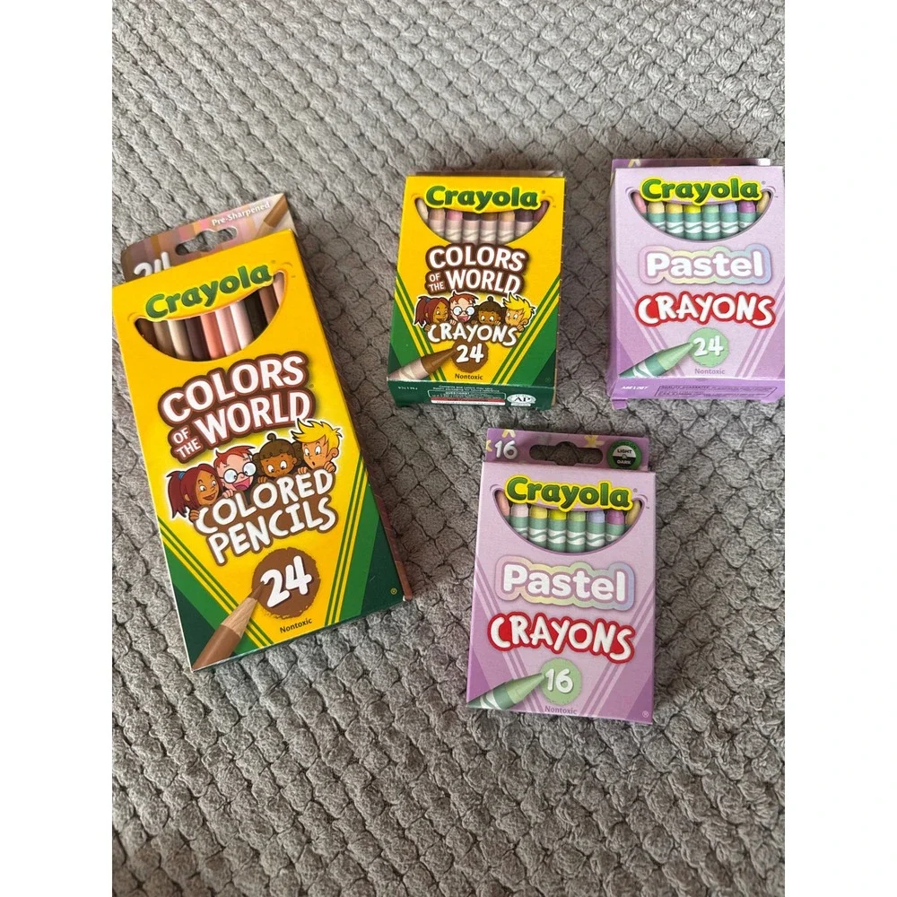 Crayola Colors of the World Colored Pencils Crayons and Pastel Crayons Set 4pk